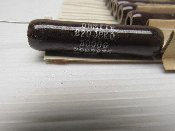 Ohmite B20J8K0 8K Ohm 20 Watt, Wirewound Ceramic Power Resistor 20W Lot of 25