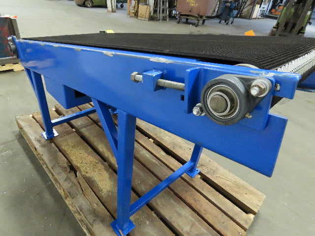 65" Pneumatic Powered Slider Bed 24" Belt Incline Conveyor 0-22 FPM