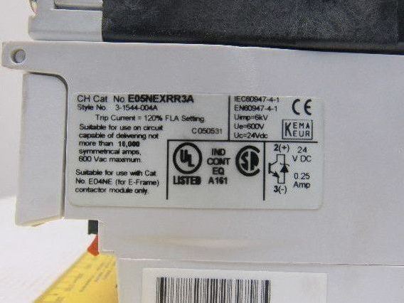 Eaton Cutler Hammer E101E20R3A FVNR E-Frame 200A Starter 63-200A 24VDC Control