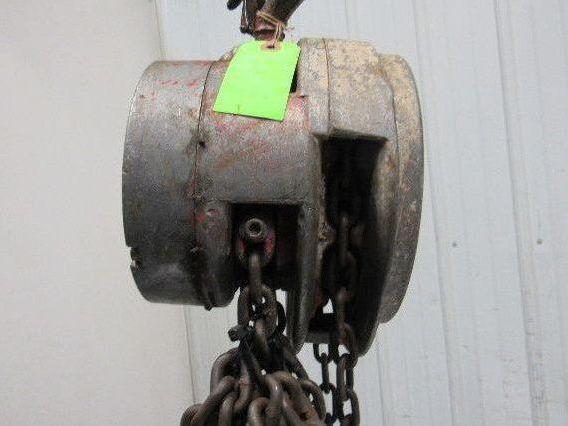 CM 1 Ton Manual Chain Fall Hoist 2000 Lbs. 28' Travel 17' Pendant Chain