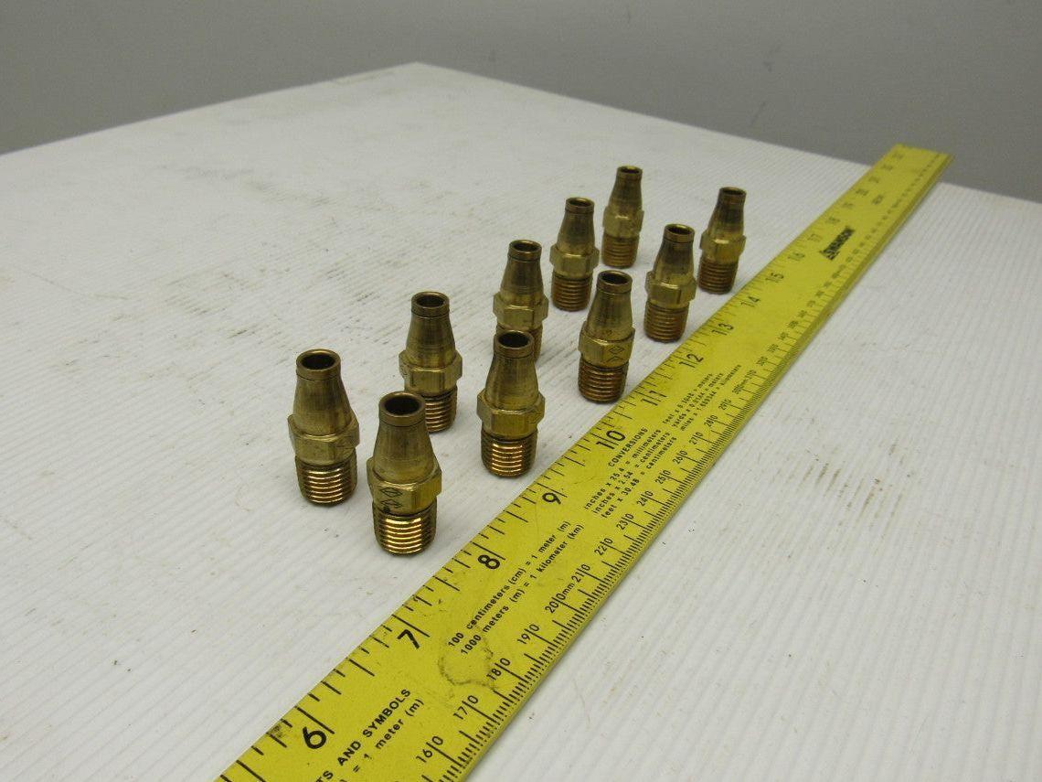 Imperial Eastman Brass Air fitting Connector 1/4" Tube to 1/4" NPT Lot of 10