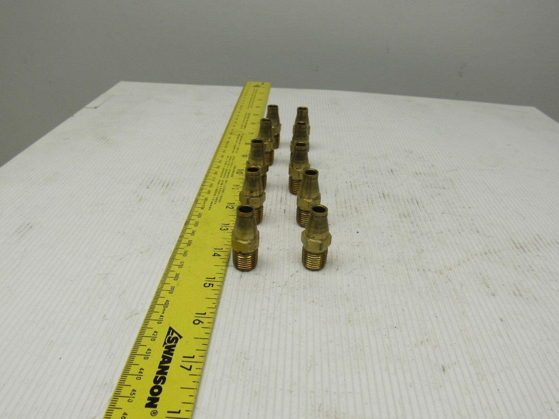Imperial Eastman Brass Air fitting Connector 1/4" Tube to 1/4" NPT Lot of 10