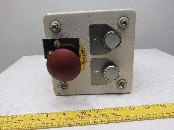 Rees 50703NO-NC Mushroom Head E-Stop W/6"x6"x4" Enclosure & 2 Push Buttons