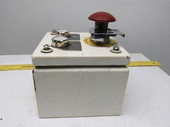 Rees 50703NO-NC Mushroom Head E-Stop W/6"x6"x4" Enclosure & 2 Push Buttons