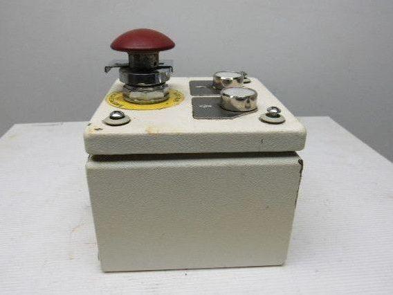 Rees 50703NO-NC Mushroom Head E-Stop W/6"x6"x4" Enclosure & 2 Push Buttons