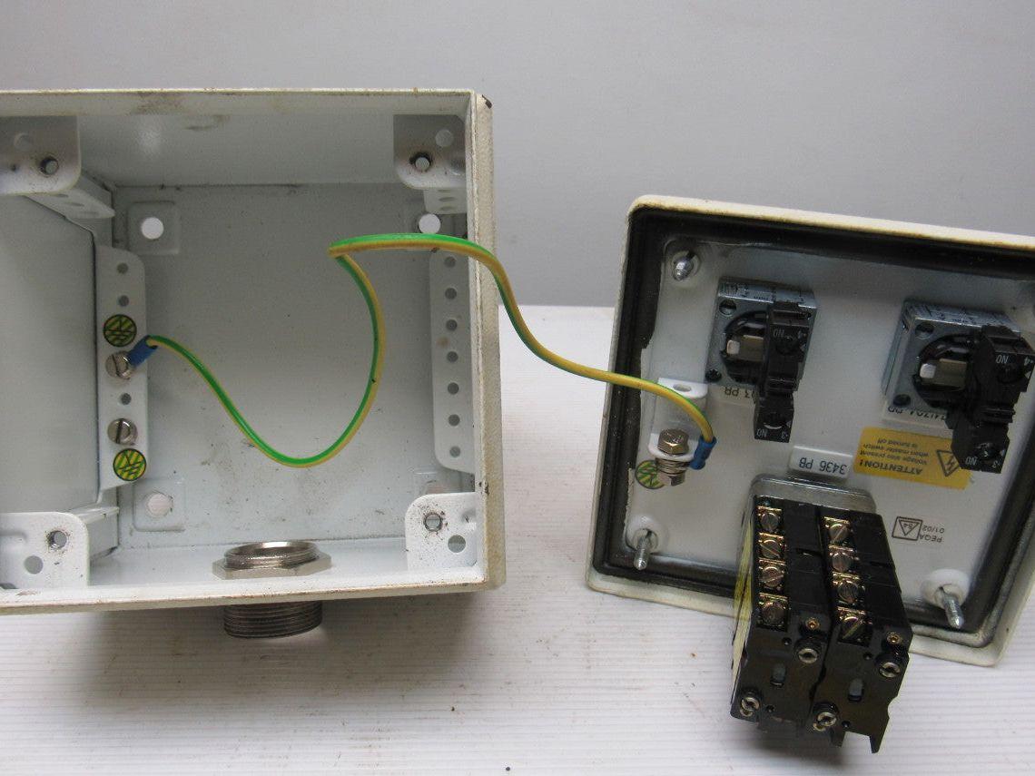 Rees 50703NO-NC Mushroom Head E-Stop W/6"x6"x4" Enclosure & 2 Push Buttons