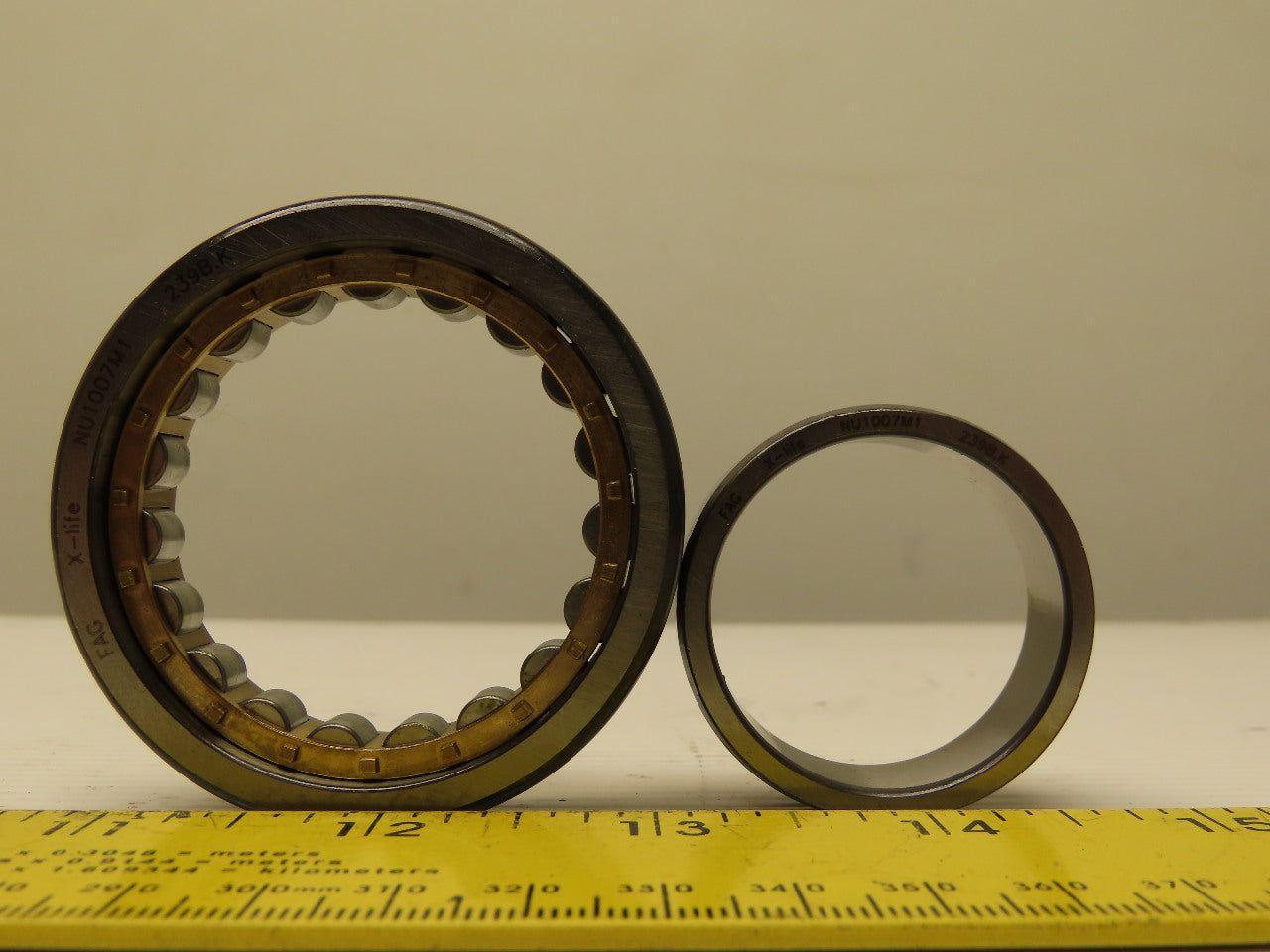Fag NU1007M1 35mmID x 62mmOD x 14mmW Solid Cage Two Piece Roller Bearing