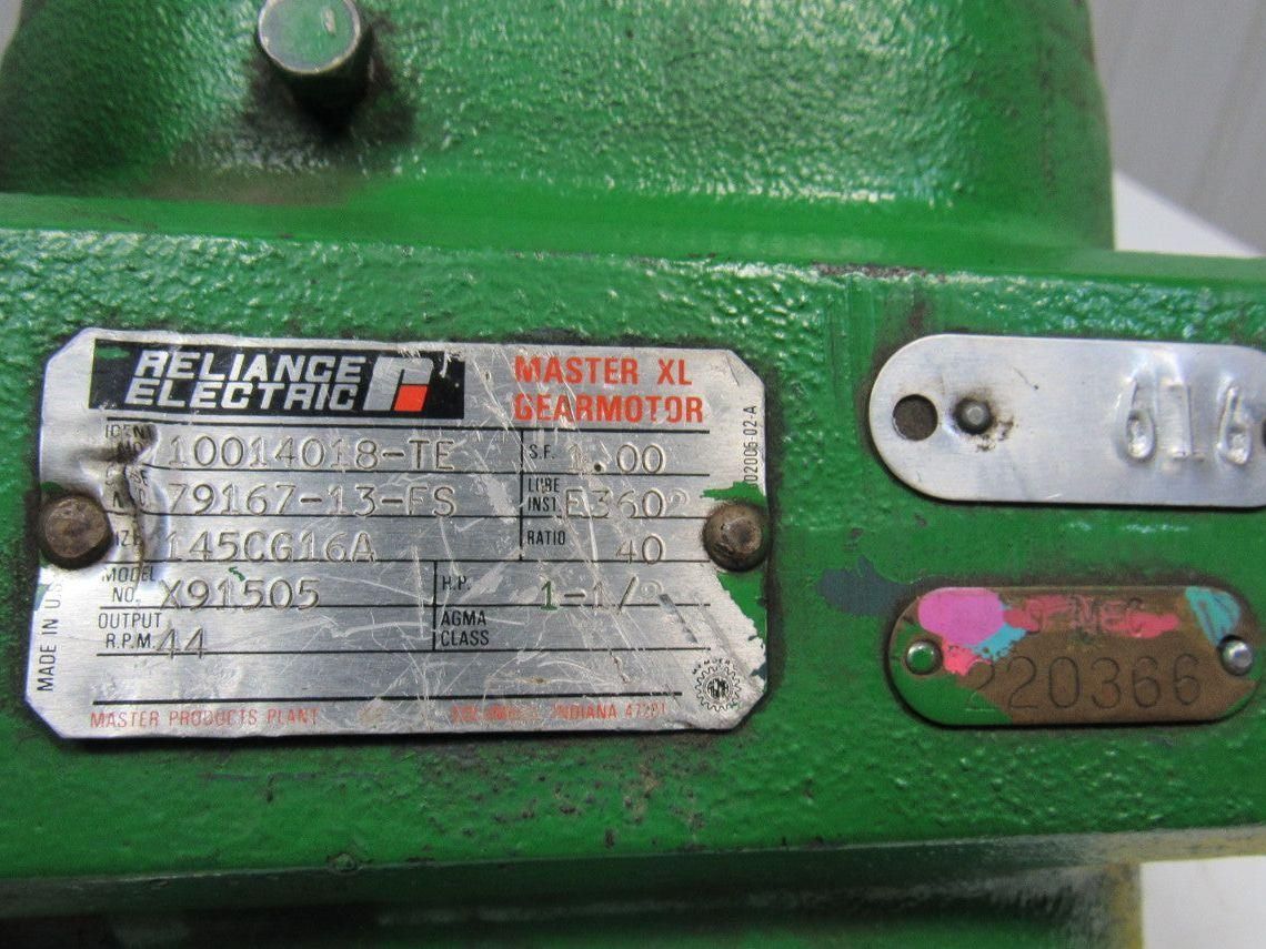 Reliance X91505 Size 145G16A Gear Box Speed Reducer 40:1 Ratio