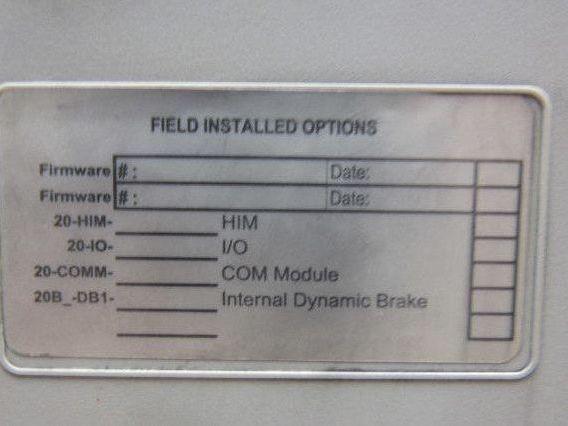 Allen Bradley 20BD2P1A0AYNANC0 Ser B PowerFlex 700 1Hp Motor Drive VFD
