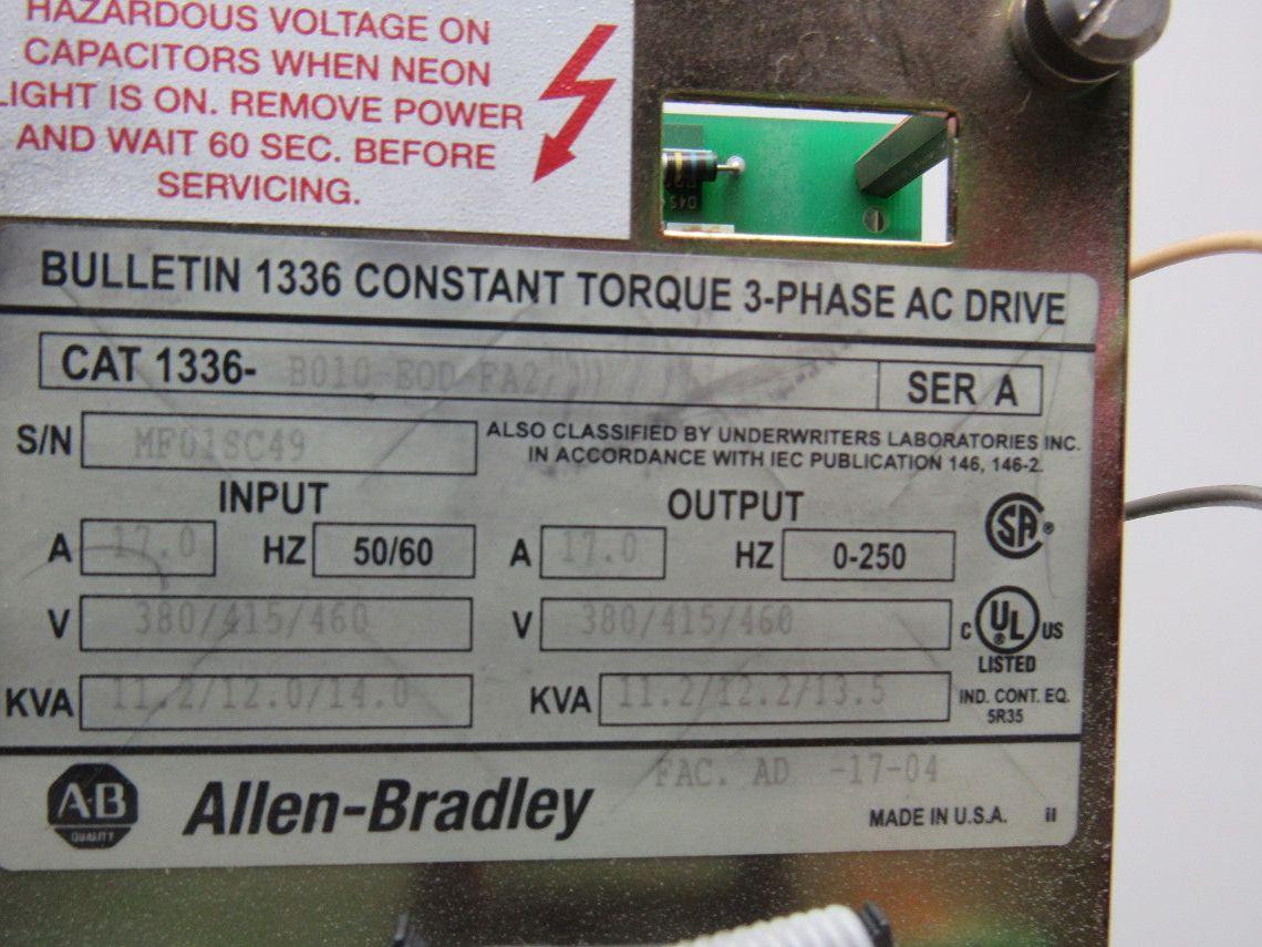 Allen Bradley 1336-B010-EOD-FA2 Ser A Constant Torque AC Drive