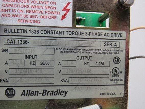 Allen Bradley 1336-B010-EOD-FA2 Ser A Constant Torque AC Drive