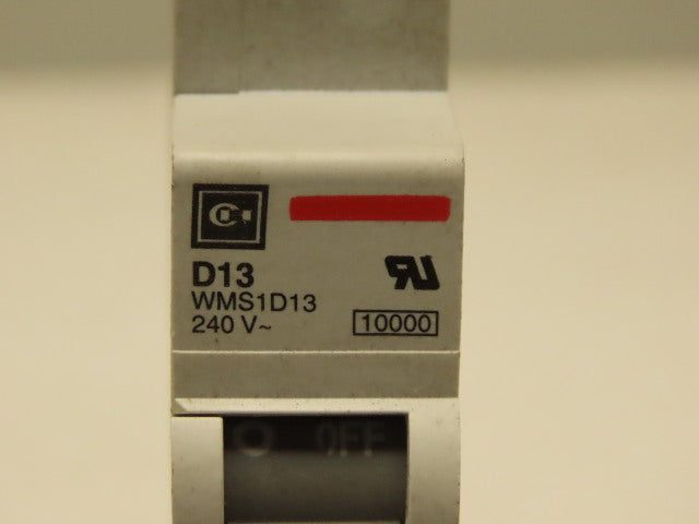 Eaton Cutler Hammer WMS1D13 13A 1 Pole Circuit Breaker DIN Rail Mount Lot of 2