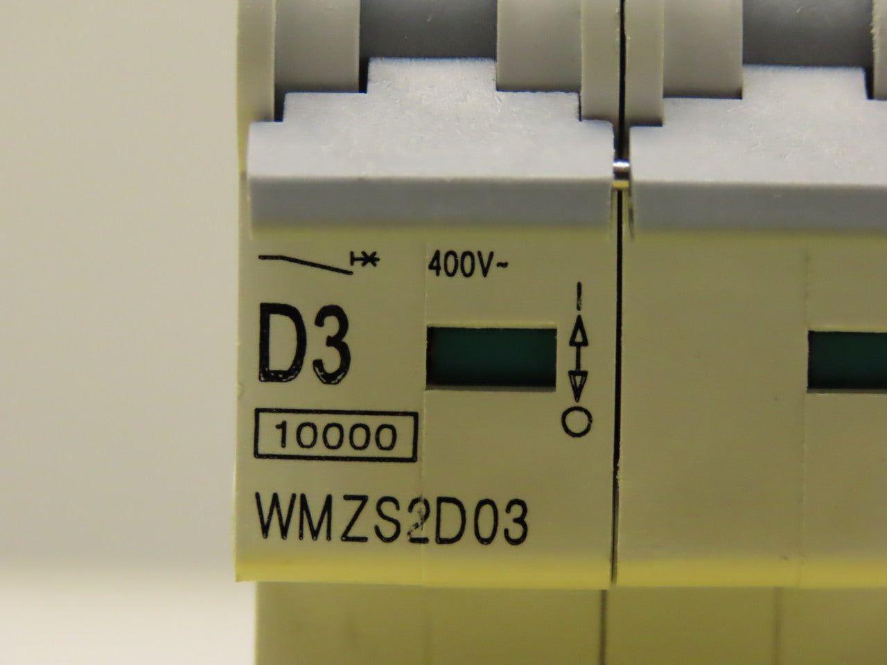Eaton Cutler Hammer WMZS2D03 3AMP 2 Pole circuit Breaker DIN Rail Mount