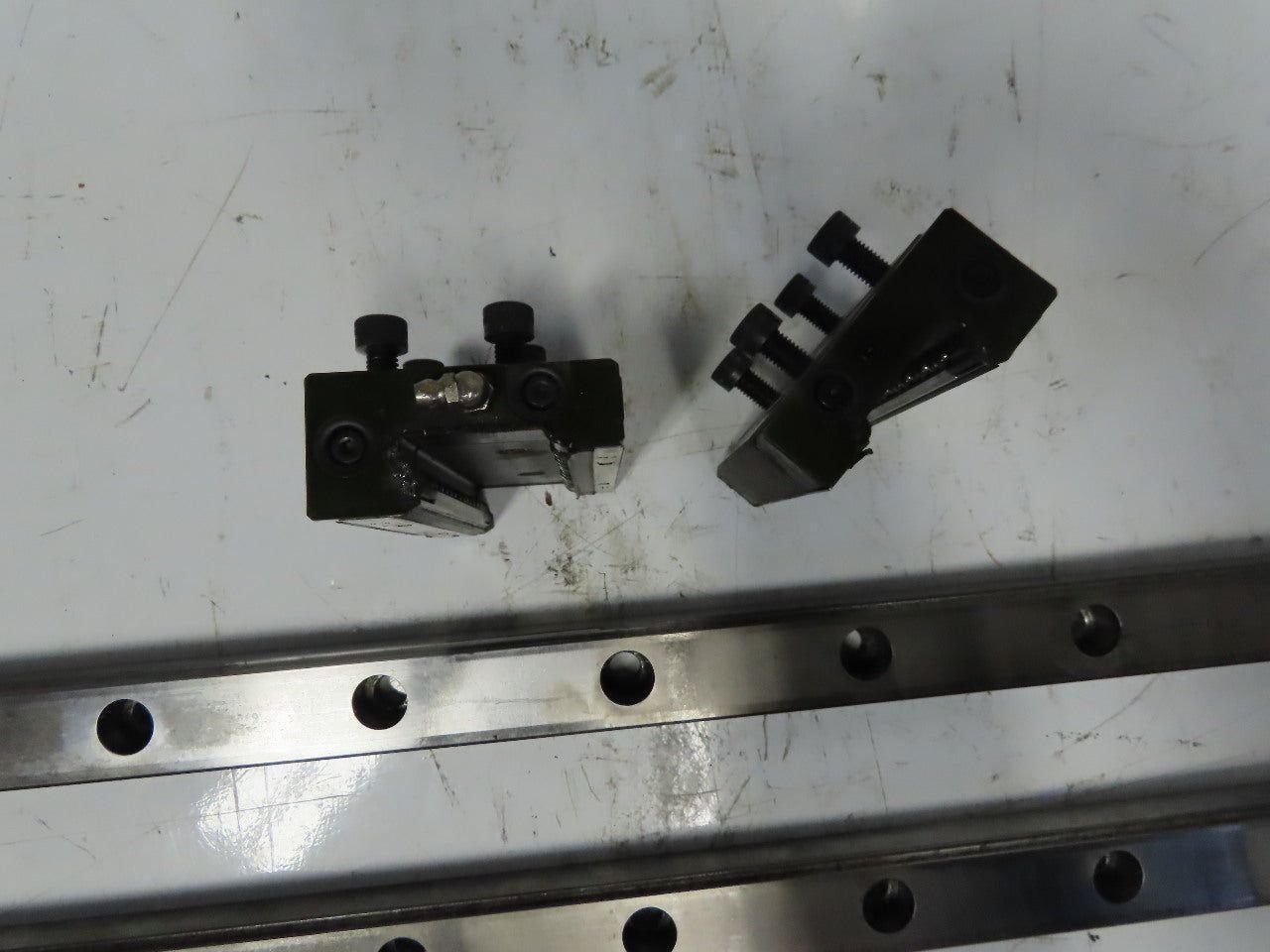 Single Horizontal Side Load Linear Rails W/Bearing Block 36-1/4" Lot of 2