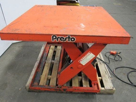 Presto X4W24-20 2000 LB 48"x48" Hydraulic Scissor Lift 7"-43" Height 460V 3Ph