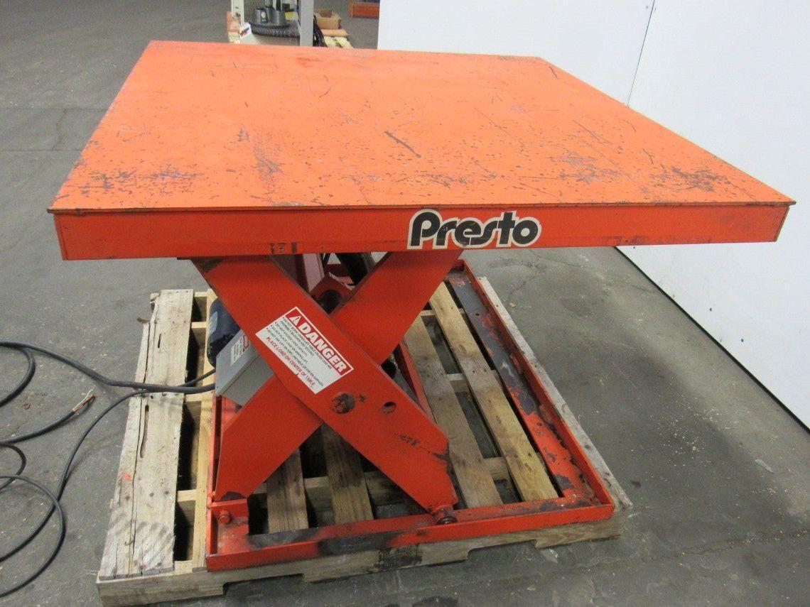 Presto X4W24-20 2000 LB 48"x48" Hydraulic Scissor Lift 7"-43" Height 460V 3Ph