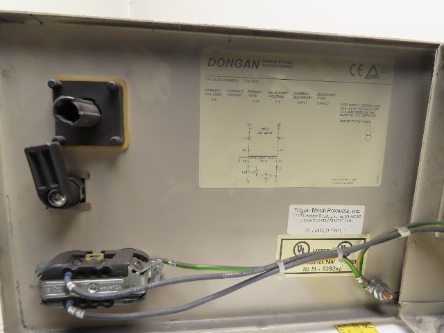 Dongan TDL-200 Enclosed Transformer Disconnect 1KVA 480V Pri 120V Sec 1PH