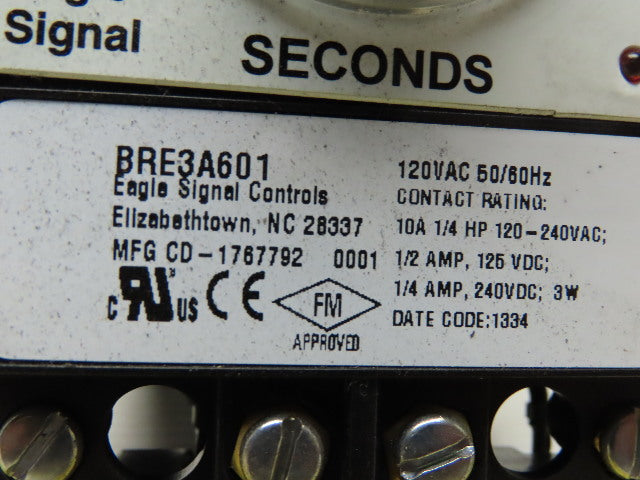 Eagle Signal BRE3A601 Relay Timer 120 Volt 0-15 seconds