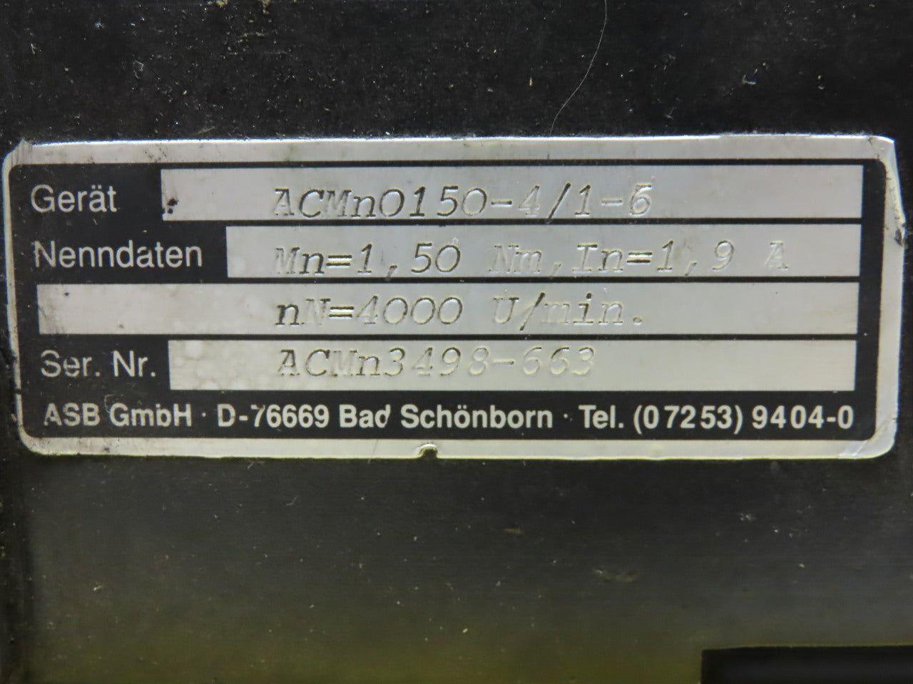 ASB ACMn0150-4/1-6 Permanet magnet Servo motor 575VDC 4000RPM