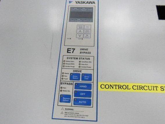Yaskawa E7LVB052G VFD Drive Bypass Assembly 51KVA 380-480V In 0-480V Out 50/60HZ