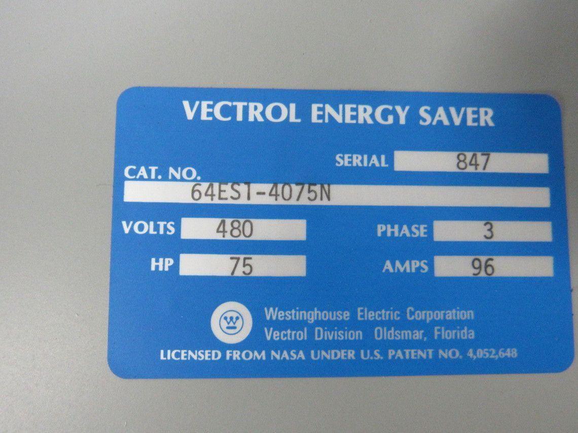 Westinghouse 64ES1-4075N Vectrol 75Hp Solid State Reduced Voltage Starter 480V