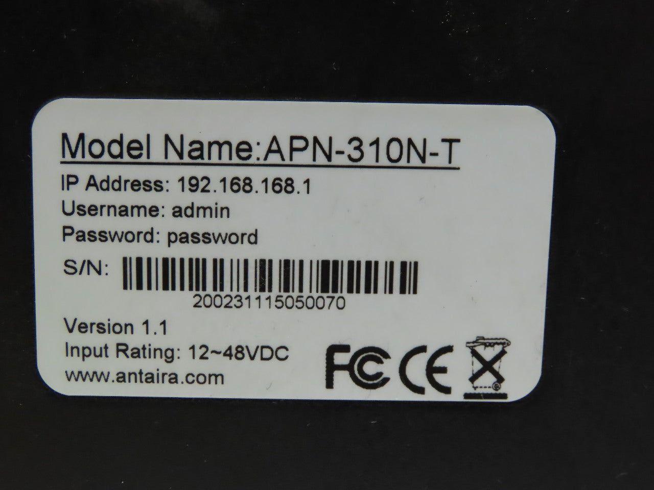Antaira APN-310N-T Industrial Access Point Client Bridge Repeater DIN Rail Mount