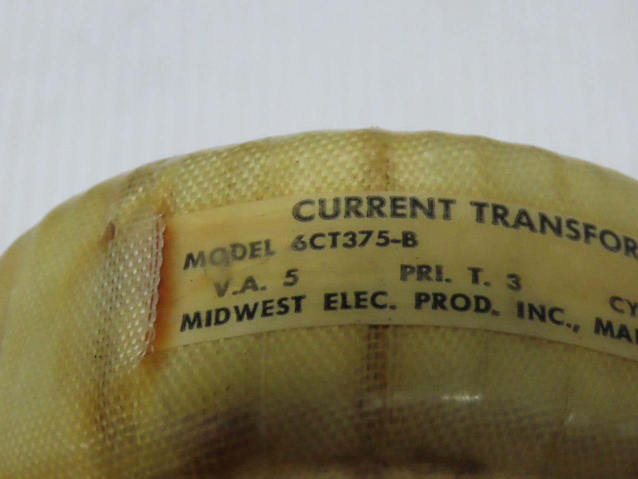 Midwest Electric 6CT375-B 5VA Current Transformer PRI. T. 3 Cycles 25-400