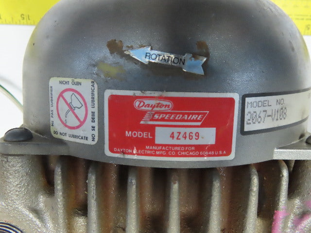 Dayton Speedaire 2067-V108 Vacuum Pump 17CFM 28.0 inHg 1Hp 115/230V 1PH