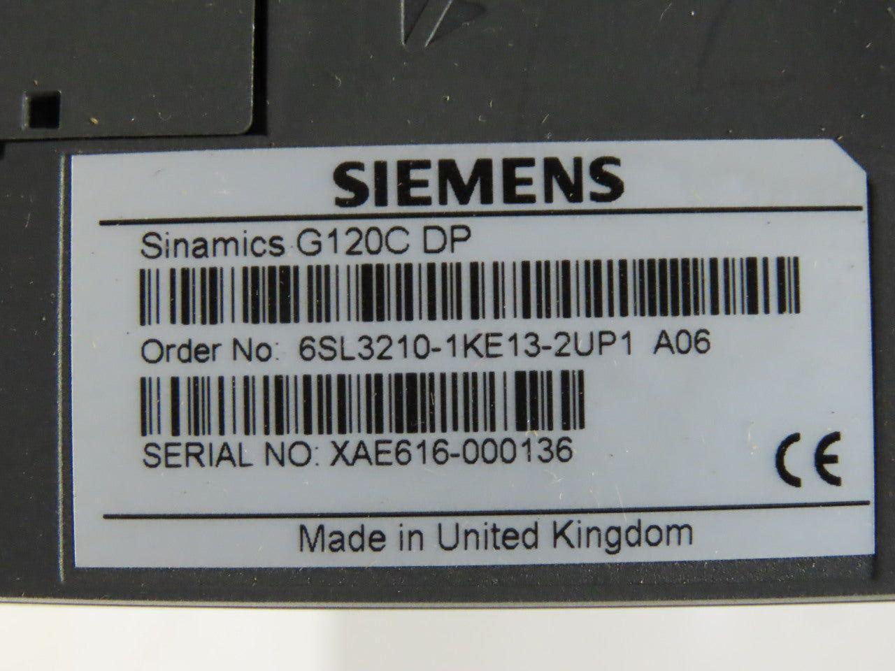 Siemens 6SL3210-1KE13-2UP1 Sinamics G120C DP 1.5HP 380-480V 4.1A