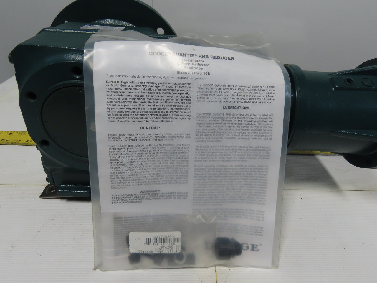 Dodge BF683LN140TC 69.78:1 Ratio 25RPM 140TC Right hand Output Gear Reducer