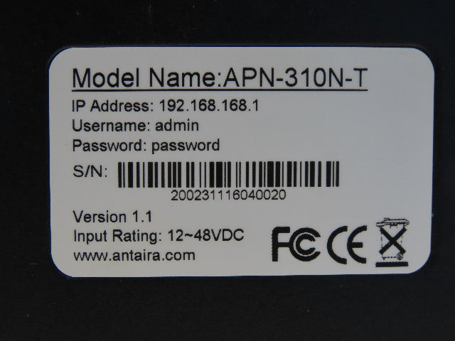 Antaira APN-310N-T Industrial Access Point Client Bridge Repeater DIN Rail Mount