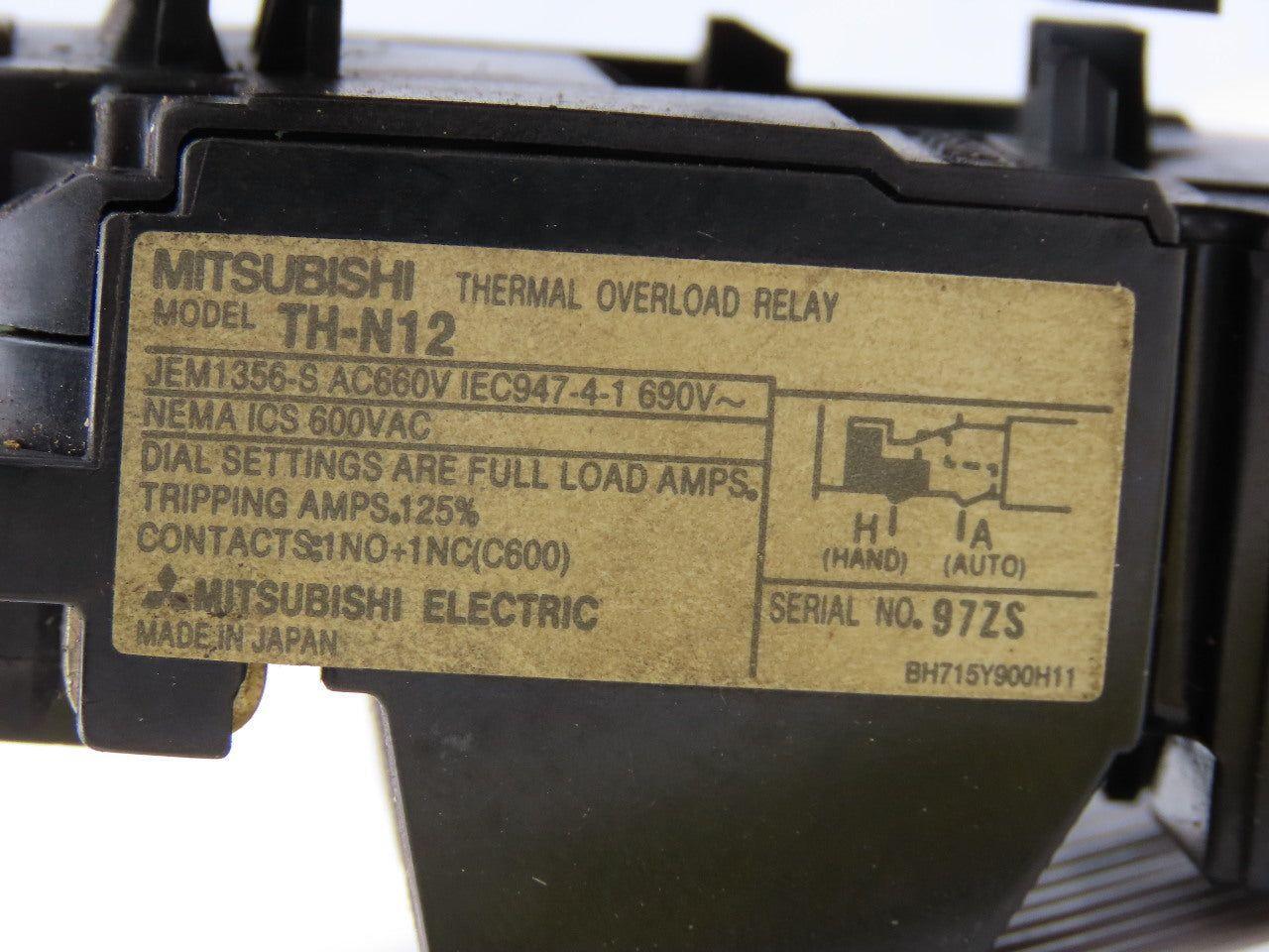 Mitsubishi Electric S-A11RM Magnetic Contactor W/2.8-4.4A Over Load Relay
