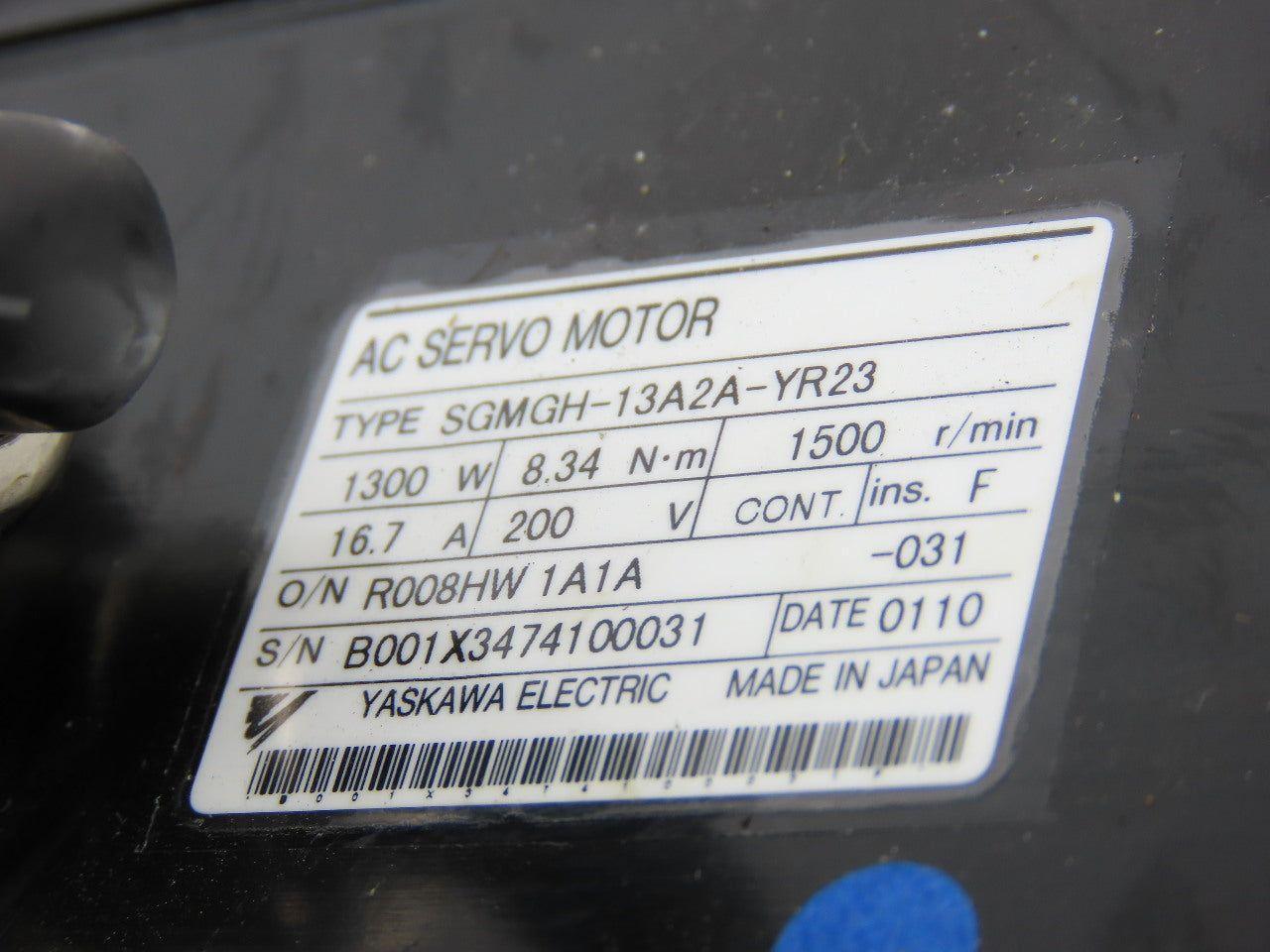 Yaskawa Electric SGMGH-13A2A-YR23 AC Servo Motor Removed From a Motoman YR-UP50