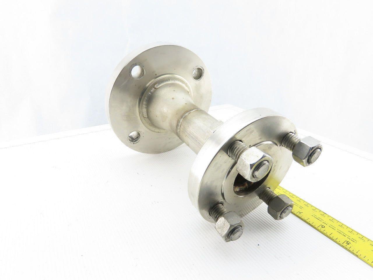 2-1/2" to 1-1/2"x 8-1/2" 304 Stainless Steel Flanged Reducing Coupling Connector
