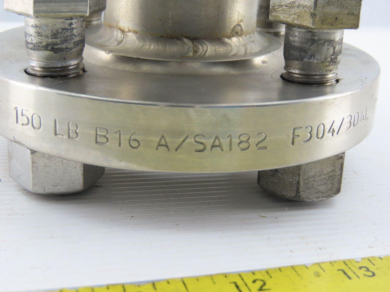 2-1/2" to 1-1/2"x 8-1/2" 304 Stainless Steel Flanged Reducing Coupling Connector