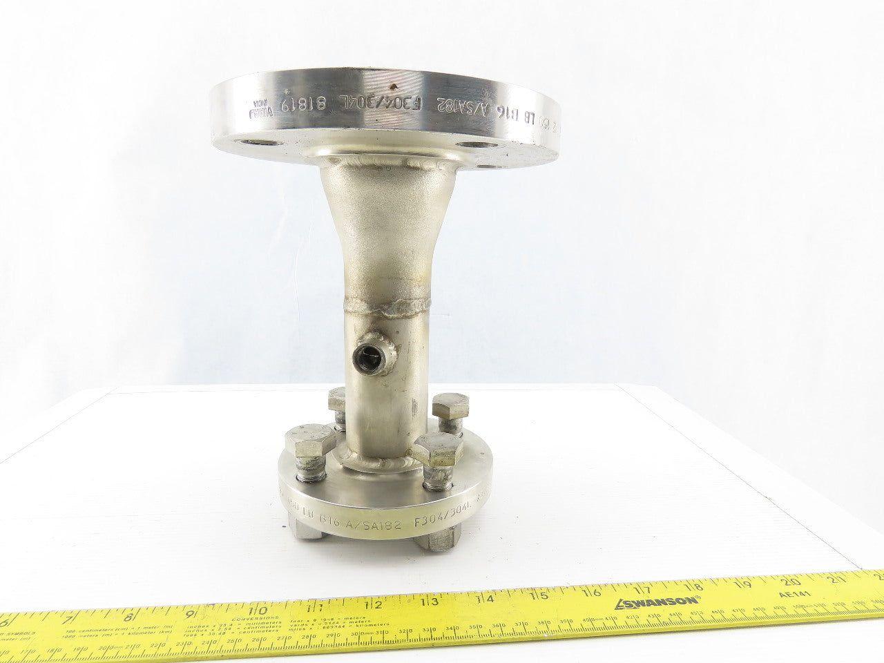 2-1/2" to 1-1/2"x 8-1/2" 304 Stainless Steel Flanged Reducing Coupling Connector