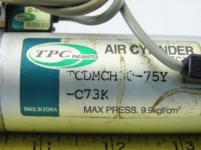 TPC TCDMCH30-75Y D-C73K Pneumatic Air Cylinder From a Hyundai HIT15S CNC Lathe