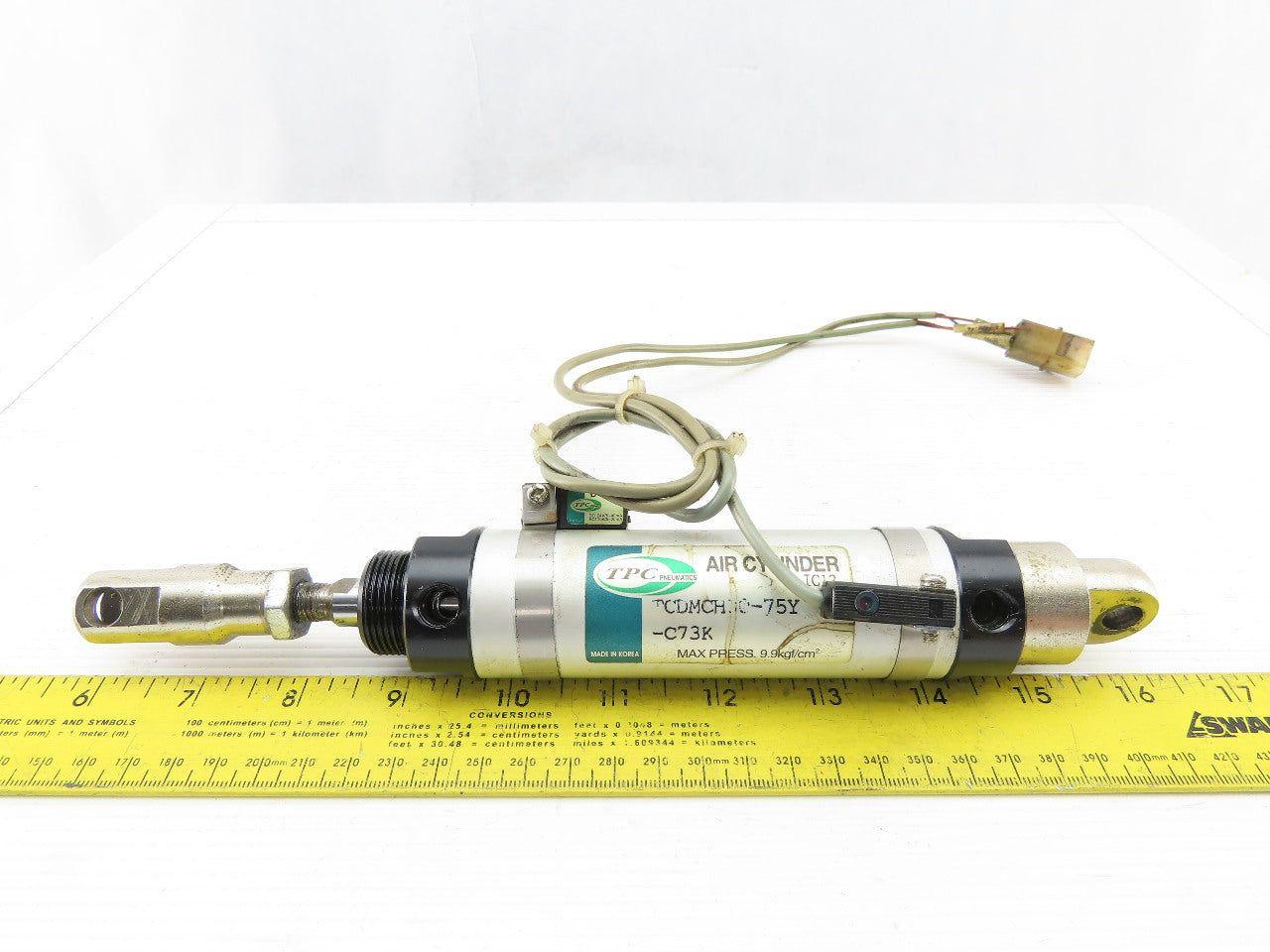 TPC TCDMCH30-75Y D-C73K Pneumatic Air Cylinder From a Hyundai HIT15S CNC Lathe