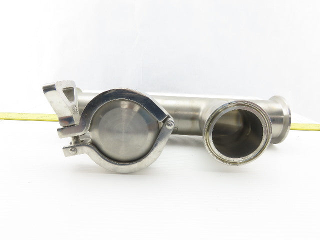 2" 4 Way Double Branch Stainless Steel Sanitary Tee