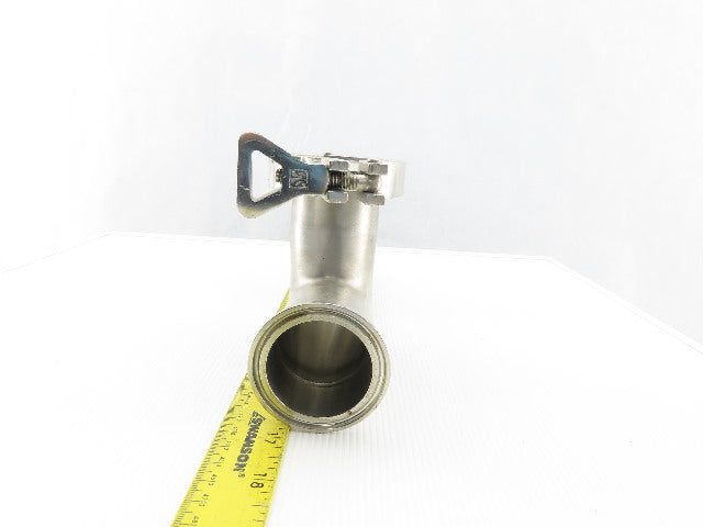 2" 4 Way Double Branch Stainless Steel Sanitary Tee