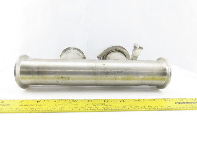 2" 4 Way Double Branch Stainless Steel Sanitary Tee