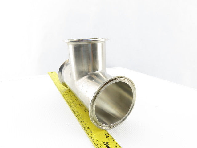 3" Flanged Stainless Steel Sanitary Tee Fitting 7-1/2"
