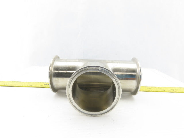 3" Flanged Stainless Steel Sanitary Tee Fitting 7-1/2"