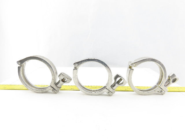 3" Stainless Steel Tri Clover Style Sanitary Clamps Lot Of 3