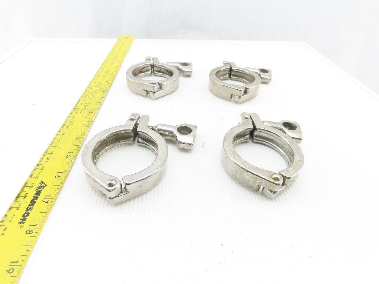 2" Stainless Steel Sanitary Tri Clover Style Clamps Lot Of 4