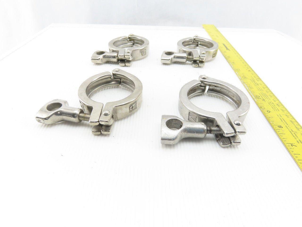 2" Stainless Steel Sanitary Tri Clover Style Clamps Lot Of 4
