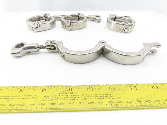 2" Stainless Steel Sanitary Tri Clover Style Clamps Lot Of 4
