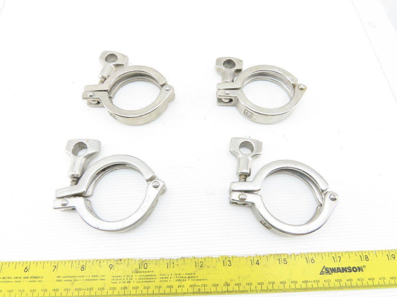 2" Stainless Steel Sanitary Tri Clover Style Clamps Lot Of 4