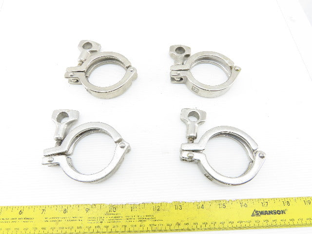 2" Stainless Steel Sanitary Tri Clover Style Clamps Lot Of 4