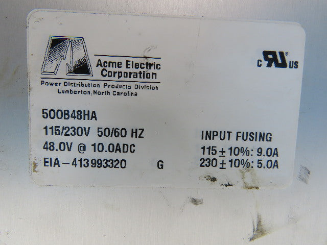 ACME Electric Corp. 500B48HA Linear Power Supply 115/230V 50/60Hz